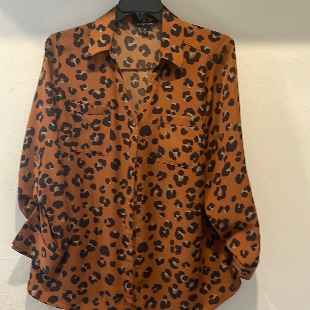 41 Hawthorn Animal Print Blouse 3/4 Sleeve 2X